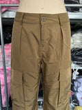 Momentlover Split-Joint Solid Color Pockets Buttoned Wide Leg Loose Trousers Pants