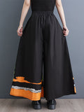 Momentlover Printed High-Waisted Elasticity Asymmetric Wide Leg Loose Trousers Pants