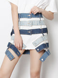 Momentlover Stylish Selection Irregularity High-Waisted Hollow Skirts Bottoms