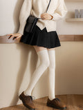 momentlover Casual Wool Solid Color Over The Knee Stockings Accessories