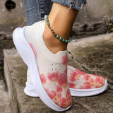 themeisles - Pink Casual Sportswear Daily Patchwork Tie-dye Round Mesh Breathable Comfortable Out Door Shoes