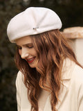 Momentlover Vintage Wool Solid Color Beret Hat