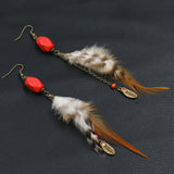 Long feather earrings