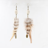 Long feather earrings