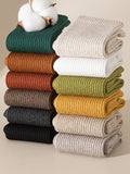 momentlover Solid Color Pleated Socks