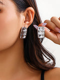 Momentlover Solid Color Geometric Drop Earrings