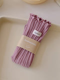 momentlover Wood Ear Lace Pleated Socks