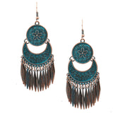 Fashion flower creative metal tassel earrings