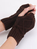 momentlover Simple 9 Colors Jacquard Knitting Gloves