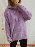 Momentlover Drawstring Long Sleeve  Hooded Sweater
