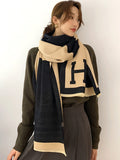 Momentlover Original Warm Letter Print Shawl&Scarf