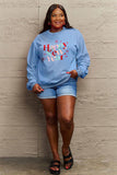 Momentlover Simply Love Full Size HAPPY NEW YEAR Round Neck Sweatshirt