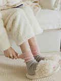 momentlover Pleated Elasticity Contrast Color Socks