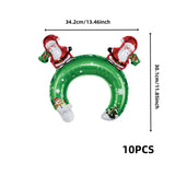 10pcs Christmas Headwear Foil Balloons - Festive Party & Holiday Decorations, Perfect for Photo Booths & Shopping Mall Displays