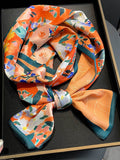 Momentlover Vintage Silk Imitation Printed Scarf