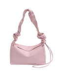 Momentlover Zipper Solid Color Pleated Handbags