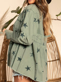 Long Sleeves Loose Fringed Pleated Split-Joint Lapel Outerwear