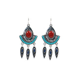 Creative alloy tassel long earrings