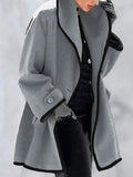 Momentlover Buttoned Long Sleeves Stand Collar Outerwear Coats