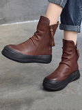 Momentlover Original Irregular Casual Zipper Booties