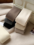 momentlover Casual Wool Keep Warm Solid Color Socks Accessories
