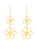 Momentlover Solid Color Hollow Flower Shape Drop Earrings