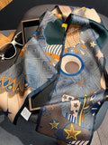 Momentlover Vintage Silk Imitation Printed Scarf