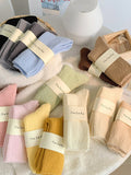 momentlover Solid Color Elasticity Socks