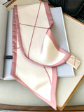 Momentlover Original Striped Print Hair Band&Silk Scarf