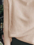 Momentlover Ribbed Mock Neck Long Sleeve Sweater