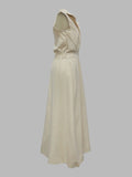 momentlover Sleeveless Solid Color Lapel Midi Dresses