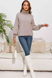 Momentlover Turtle Neck Dropped Shoulder Sweater
