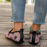 themeisles - Halloween Cream White Casual Patchwork Printing Round Comfortable Flats Shoes