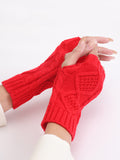 momentlover Simple 9 Colors Jacquard Knitting Gloves