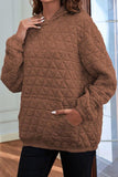 Momentlover Quilted Long Sleeve Hoodie with Pocket