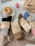 momentlover Pleated Elasticity Contrast Color Socks