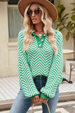 Momentlover Striped Collared Neck Buttoned Pullover Sweater