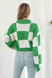 Momentlover Color Block Round Neck Dropped Shoulder Sweater