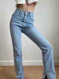 themeisles - Tala Cowgirl Split Jeans