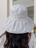 Momentlover Simple Anti-UV Floral Fisherman Hat Sun Hat
