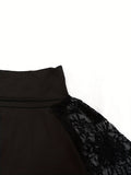 Momentlover Solid Color Hollow Skinny Long Sleeves High Neck T-Shirts Tops