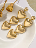 Momentlover Solid Color Heart Shape Earrings Accessories Drop Earrings