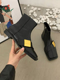 Momentlover Square-Toe Split-Joint Chelsea Boots Boots