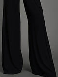Momentlover Loose Wide Leg High-Waisted Solid Color Pants Trousers
