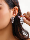Momentlover Solid Color Geometric Drop Earrings