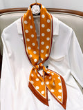 Momentlover Vintage Polka-Dot Printed Hair Band& Silk Scarf