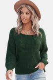 Momentlover Drop Shoulder Round Neck Sweater