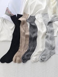 momentlover Casual Solid Color Stockings Accessories