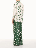 Momentlover Casual Wide Leg Polka-Dot Elasticity Pants