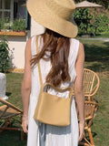 Momentlover Split-Joint Solid Color Handbags Bags